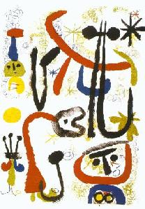 J. Mir - "Personnage et animaux" 1950